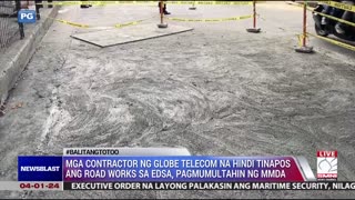 Mga contractor ng Globe Telecom na hindi tinapos ang road works sa EDSA, pagmumultahin ng MMDA