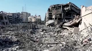 Drone video shows massive destruction in Gaza