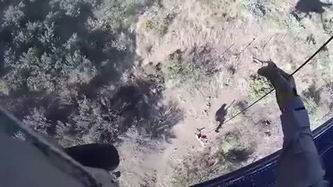Arizona Air and Marine Operations/Border Patrol Rescue Migrant from the Baboquivari Mountains.