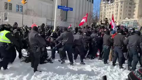 WAR CRIMES GALORE Trudeau Has Thugs Arrest Peaceful Protestors