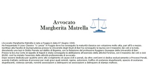 (26 ottobre 2021) - Comunicazione importante dell'Avvocato Margherita Matrella.