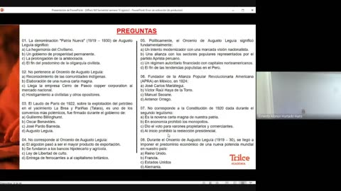 TRILCE SEMESTRAL 2021 | SEMANA 16 | H. DEL PERÚ: Oncenio de Augusto Leguía