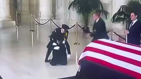 Fully Vaxxed Honor Guard COLLAPSES During Justice Sandra Day O'Connor's Funeral