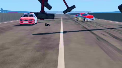 Brave Cars Face Drag Strip With Hammers! Beamng.Drive