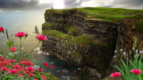 Romantic relaxing classical music roses on cliff unwind calm your Mind
