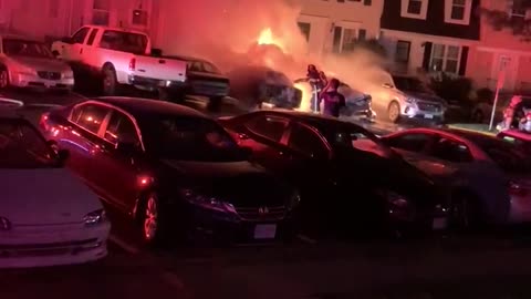 Neighbor Catches Cars on Fire