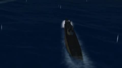 Uboat Sink Japnis battleship at night