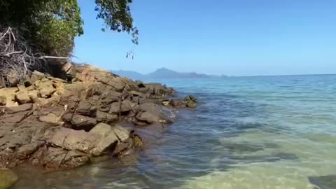 Attractive scenery and cristal clear water for bathing..