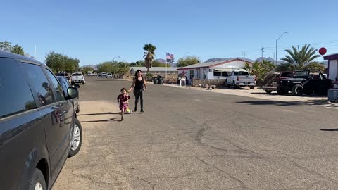 Kids racing down the street