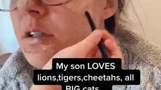 Four year old gives mom a makeover