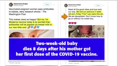 2-week-old breastfeeding baby boy dies 8 days after mother gets vaccine SHARE this far and wide~!