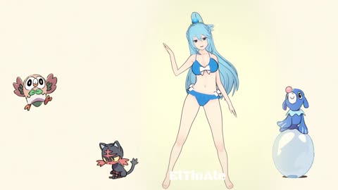 Aqua Bikini Konosuba Pokémon dancing POKÉDANCE 1 #mmd #Aqua #Konosuba