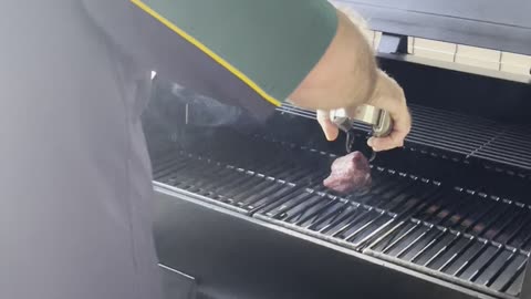 Steaks on the pit boss pellet grill/smoker