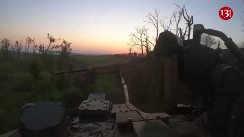 Swedish combat vehicle and Ukraine’s Bulat tank attack Russian army position