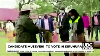 Long-time Ugandan leader Museveni casts vote