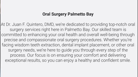 Dr. Juan F. Quintero, DMD : Oral Surgery in Palmetto Bay, FL