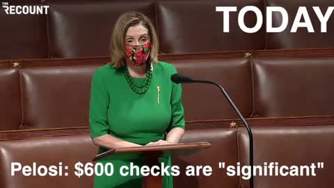 Pelosi Called $1000 Bonus "Crumbs" But Calls $600 Stimulus "Significant"