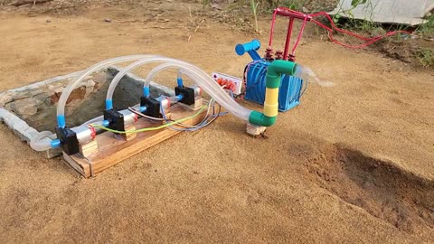 How to make mini 4 motor powerful water pump | Science project