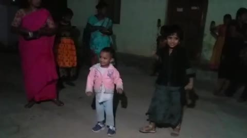 Kids dancing at New year party