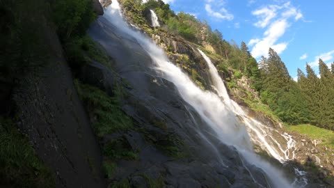 video majestic waterfall from the rocky mountain