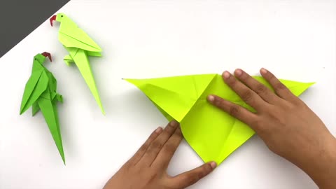 How To Make Paper Parrot - Origami Paper Parrot - How to make paper bird - Paper Craft - paper bird_