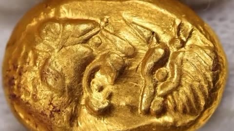 One of the first gold coins ever made - Lydia, Kroisos, Stater, 553-539 BC, Sardes, Gold