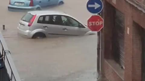 Severe storm floods, today in Barcelona, Spain 🇪🇸