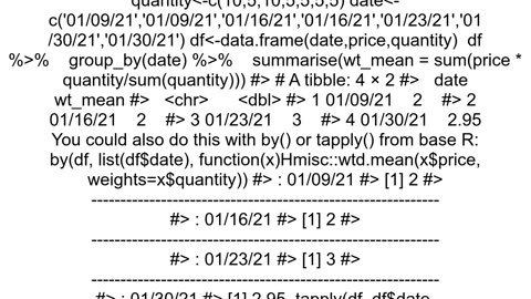 Calculate weighted average by date