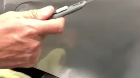 Satisfying Cutting of Wrap Vinyl Out of a Wheel Well