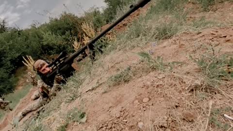 Ukrainian militant showed his Sniper Alligator 14.5 x 114 mm