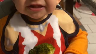 Baby Tries Broccoli