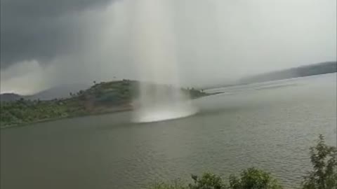 Spectacular Waterspout Touches Down in Rwandan Lake