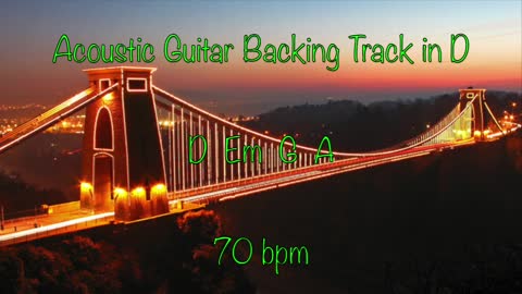 Acoustic Guitar Backing Track in D 70 bpm 🎸
