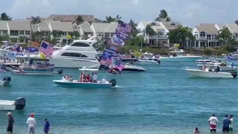 MAGA Trump Boat parade in Jupiter, Florida. May 31, 2021