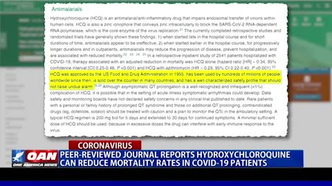 OAN Hydroxychloroquine Article Peer review.