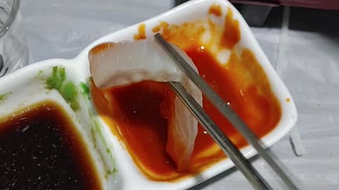 Korean style flatfish sashimi