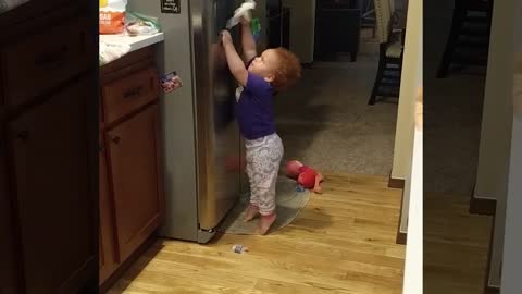 What Happens When Baby Open The Fridge - Funny baby video