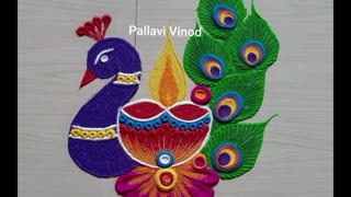 unique rangoli designs for Diwali pecoke rangoli designs for Diwali