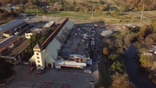 Drone: Flight of Intruder01-Fire destroys Marketplatz at New Braunfels Wurstfest site