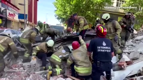 Rescue efforts underway after Istanbul building collapse