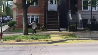 Neighborhood Participates in Silly Walking Zone