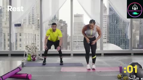 WOMEN WORK OUT IN HOME