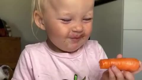 Bridgette goes crazy for carrots! 🥕