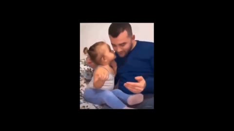 Cute baby appreciates dad