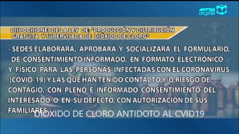 En Cochabamba Bolivia aprueban ley para distribución gratuita del Bioxido de Cloro