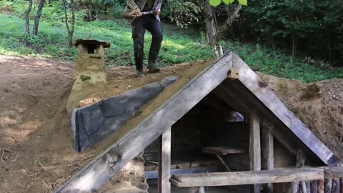 PART 7 . Building a dugout in the mountain. Follow for more