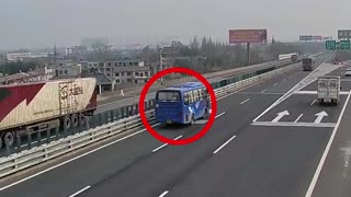 Bus Passenger Grabs Steering Wheel On Motorway