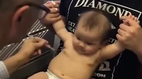 Funny video, Doctor playing cute baby.