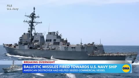 Ballistic missiles fired toward US Navy ship in Gulf of Aden