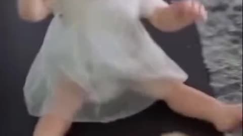 Cute baby shocked
